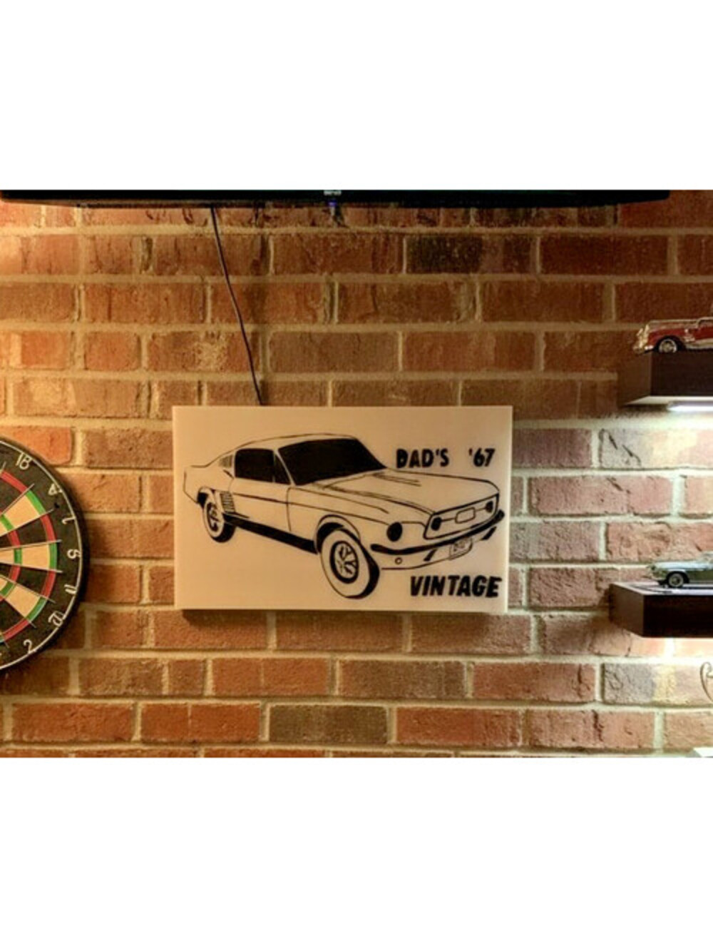 1967 Mustang GT Dad's Vintage Acrylic Sign,  Adhesive Backing,  Garage,  Mancave
